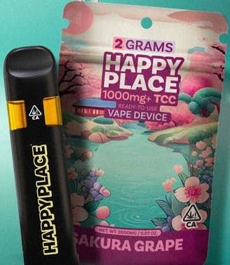 Happy Place Sakura Grape 2g All-in-One Vape Pen 61.72%