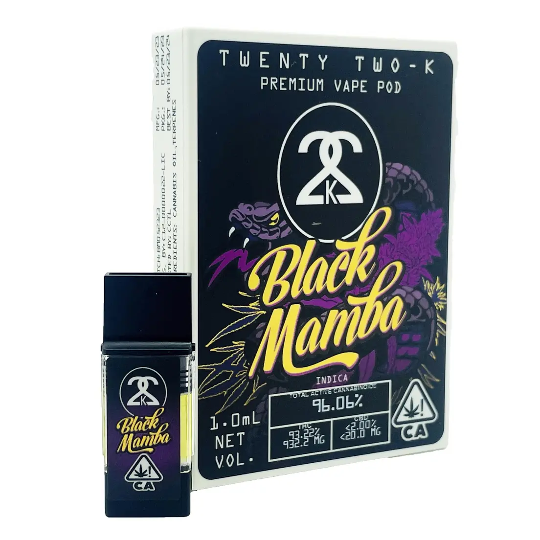 22K | PlugPlay Compatible | Pod | 1g | Distillate | Black Mamba