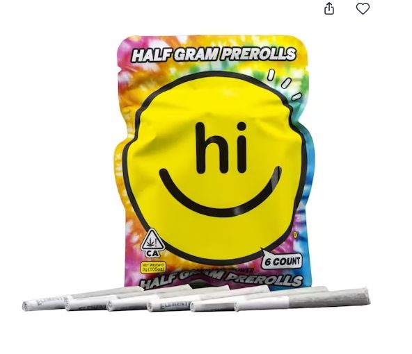 Hi Canna - Jet Fuel Gelato - 6 Pack Prerolls 3g
