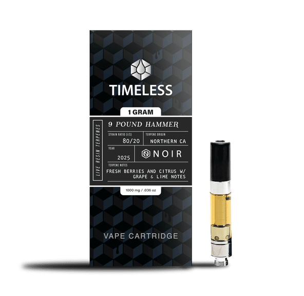 Timeless Vapes - NOIR - 9 Pound Hammer - 1000mg Vape Cartridge (Live Resin) 1g