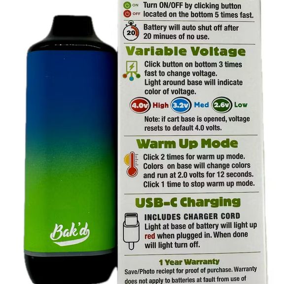 Bak'd Ripped Auto Draw Battery (Lava Lamp)