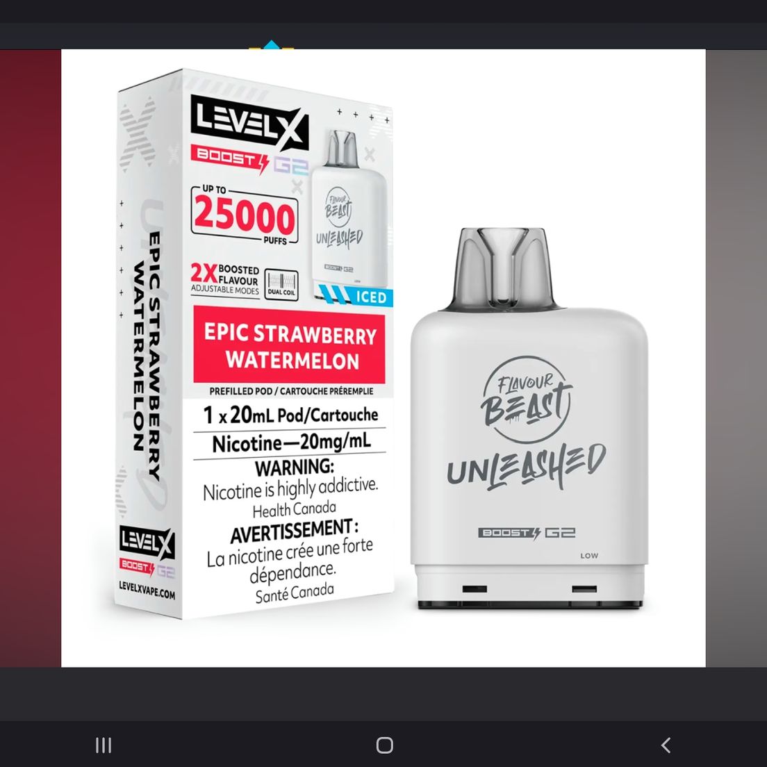 Flavour Beast Boost Pod 25000 Puffs $35