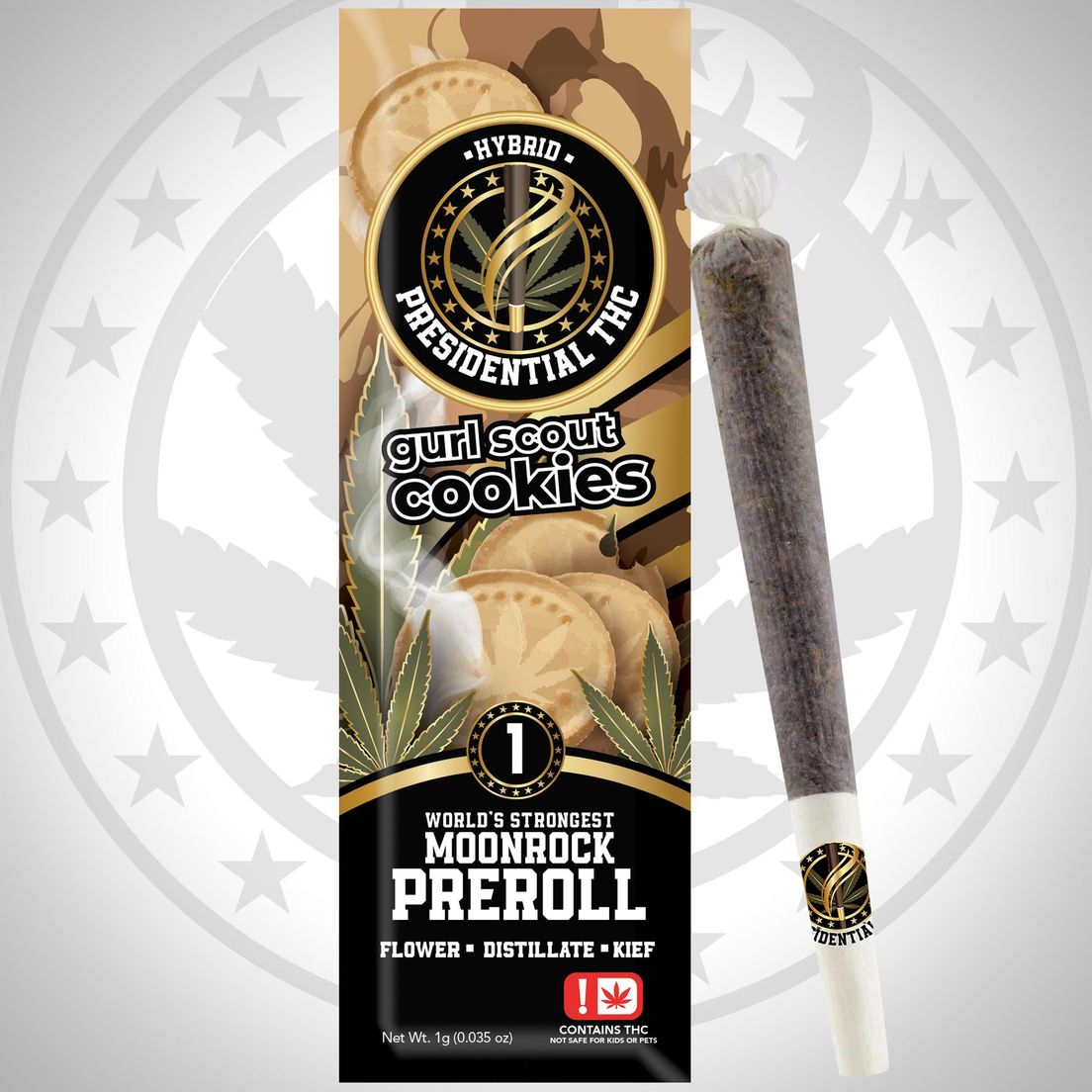 PRESIDENTIAL THC GURL SCOUT COOKIES MOONROCK PREROLL 1G