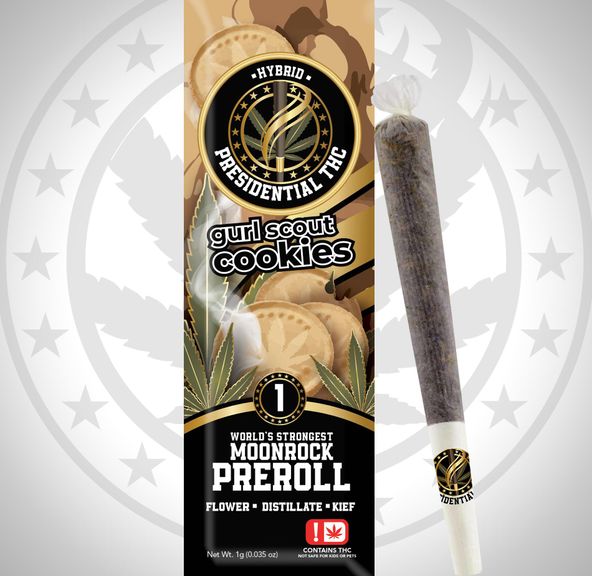PRESIDENTIAL THC GURL SCOUT COOKIES MOONROCK PREROLL 1G