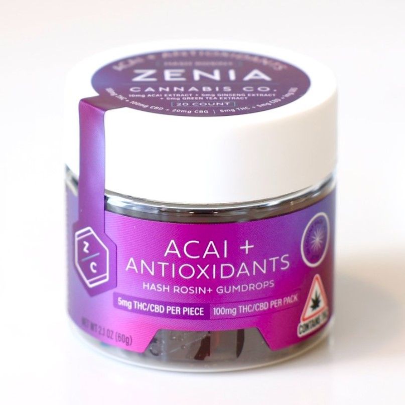 Acai + Antioxidant Gumdrops - THC + CBD + CBG + Ginseng + Green Tea + Acai