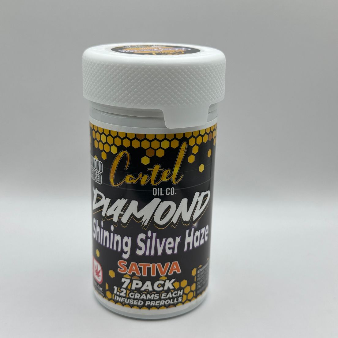 Cartel Oil Co - Diamond Infused Pre-Roll Pack 8.4g - Sativa - Shining Silver Haze