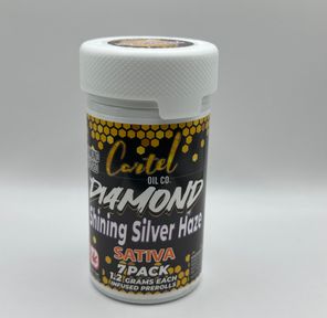 Cartel Oil Co - Diamond Infused Pre-Roll Pack 8.4g - Sativa - Shining Silver Haze