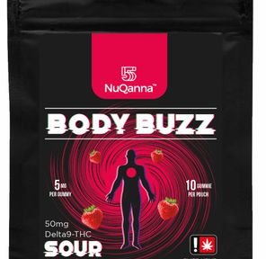 Body Buzz: Full Spectrum: 50mg : SOUR Strawberry