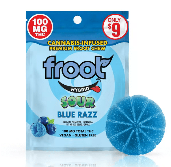 Sour Blue Razz Gummy - 100mg Single Cut-to-dose