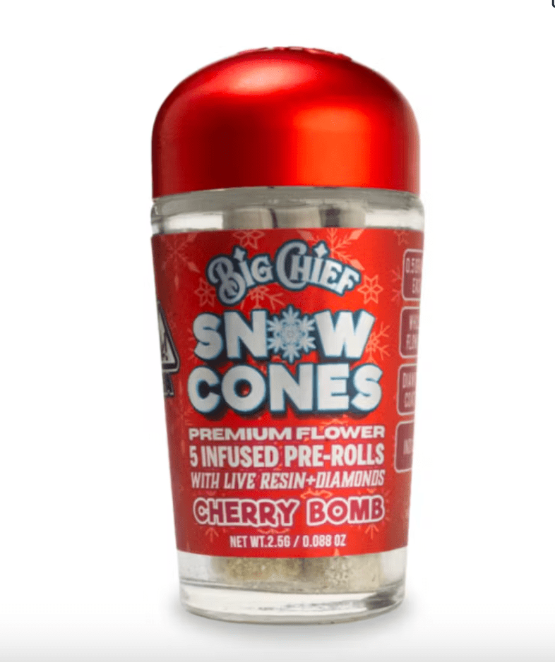 Big Chief Snow Cones 5 Pack Pre Rolls Cherry Bomb