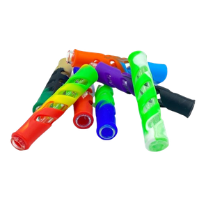 3.5" Straight Glass Chillum with Silicone Cover | Assorted Colors