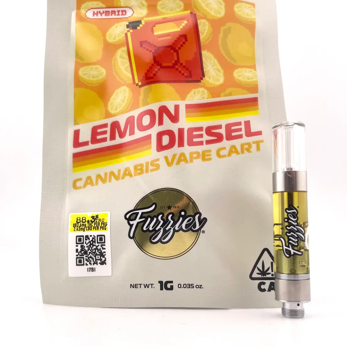 Fuzzies - Lemon Diesel Vape Cartridge - 1 g
