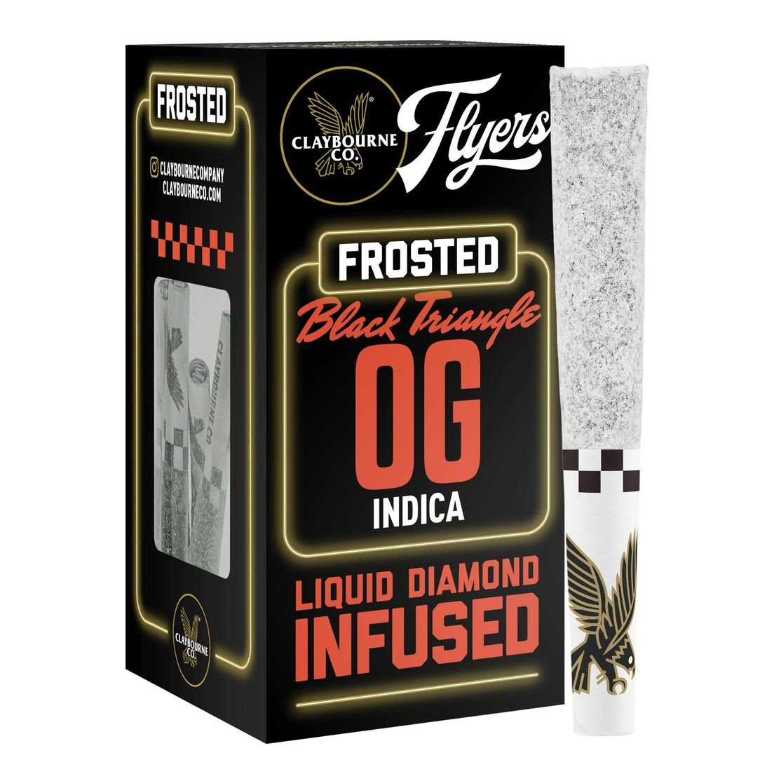 Claybourne Co. - Frosted Flyers - (x5) .5g Infused Prerolls - 2.5g - Black Triangle OG