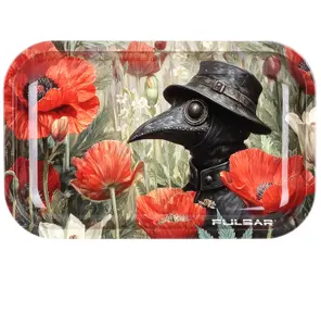 AFG Distribution- Plague Doctor Poppies- Pulsar- Metal Rolling Tray- 11 x 7