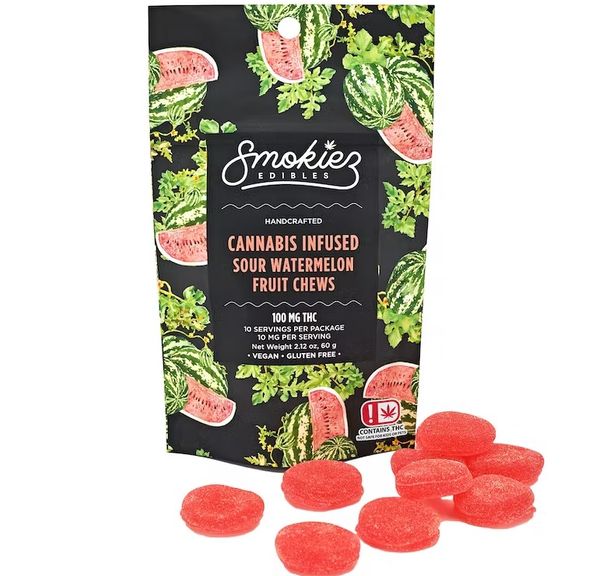 Sour Watermelon Fruit Chews - 100 mg THC - OK
