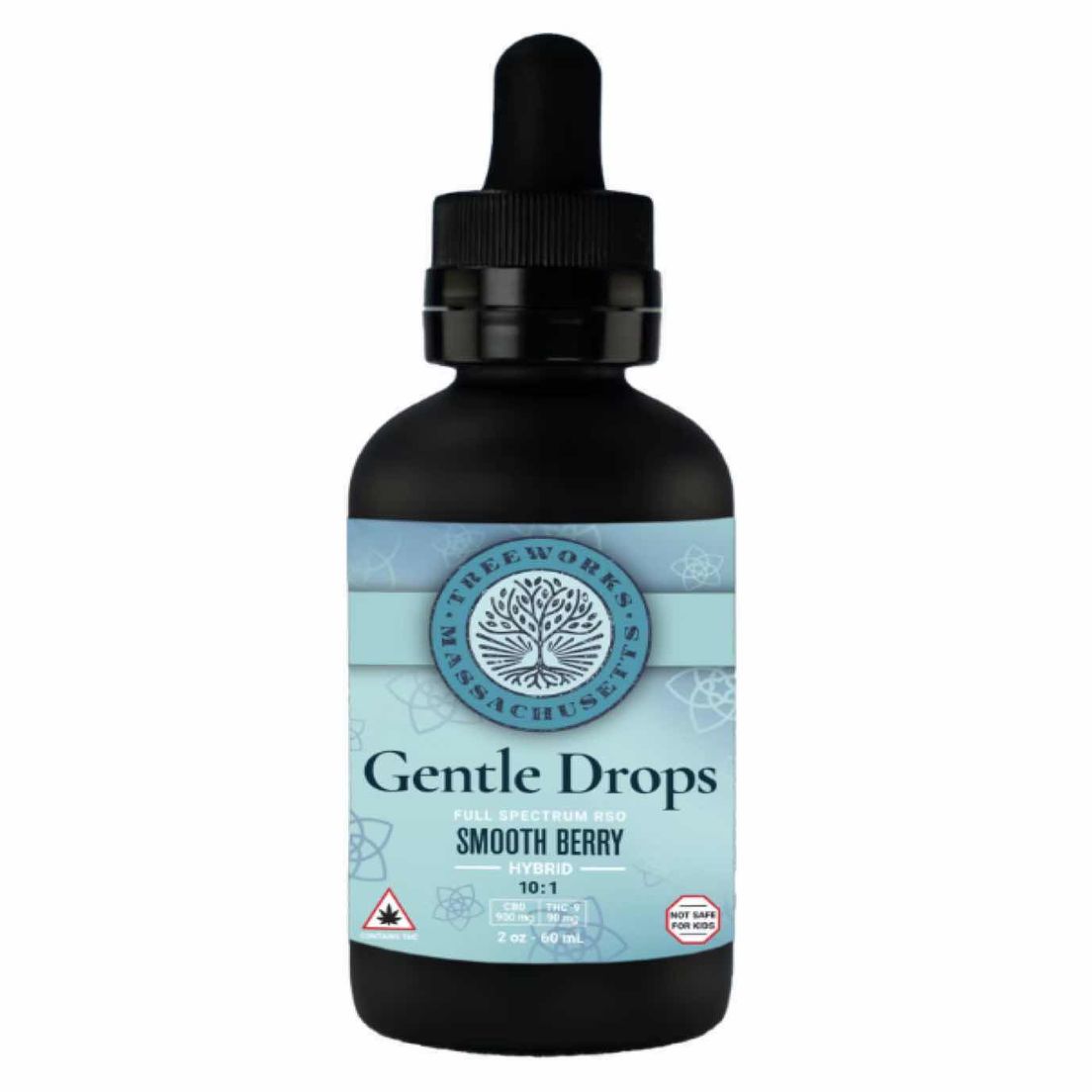 10:1 Gentle Drops (H) | Lg 90mg THC, 900mg CBD Tincture | Treeworks