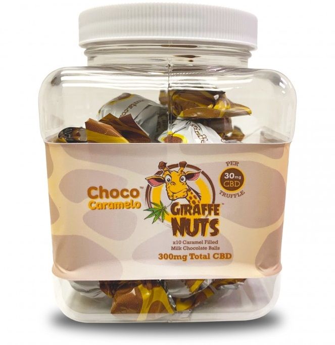 GIRAFFE NUTS CHOCOLATE TRUFFLE BALLS: 10 Count 30mg Choco Caramelo