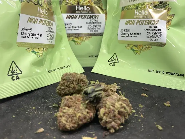 CHERRY SHERBET BY DIME HIGH POTENCY THC 25.84%