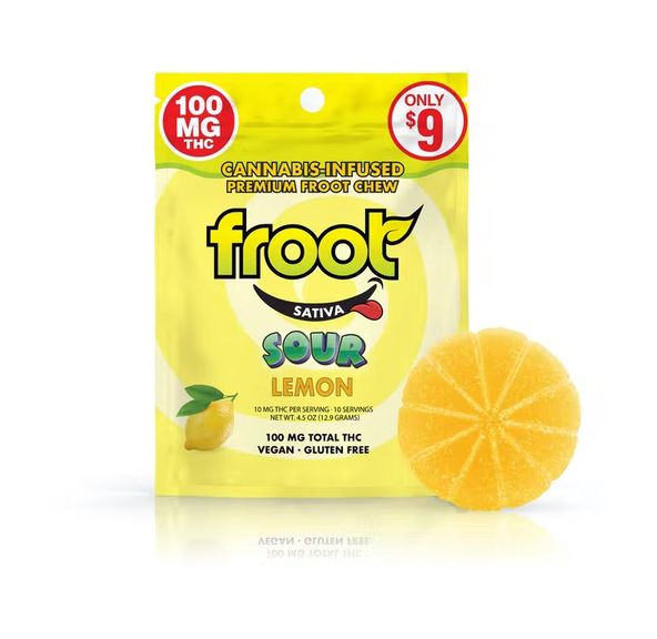 Froot Sour Lemon Gummy - 100mg Single Cut-to-dose