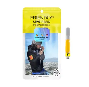 1. Friendly | Vape Cart | 1g | Live Resin | Piney Nights
