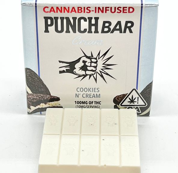 Cookies n' Cream - Edible Bar (THC 100mg) by Punch Edibles