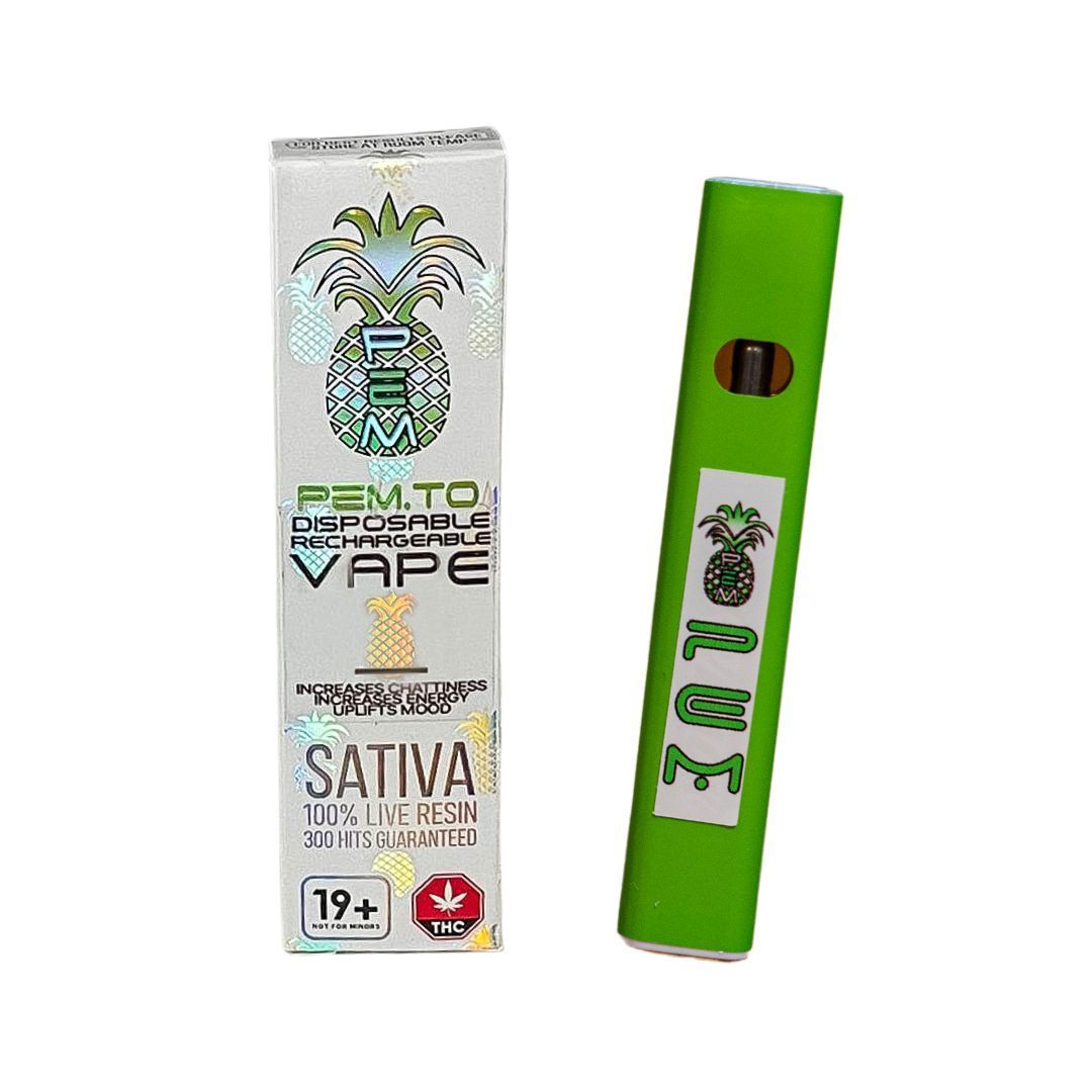 Amnesia 1.2ml Sativa Disposable Rechargeable Vape by Pineapple Express Meds PEX / PEM