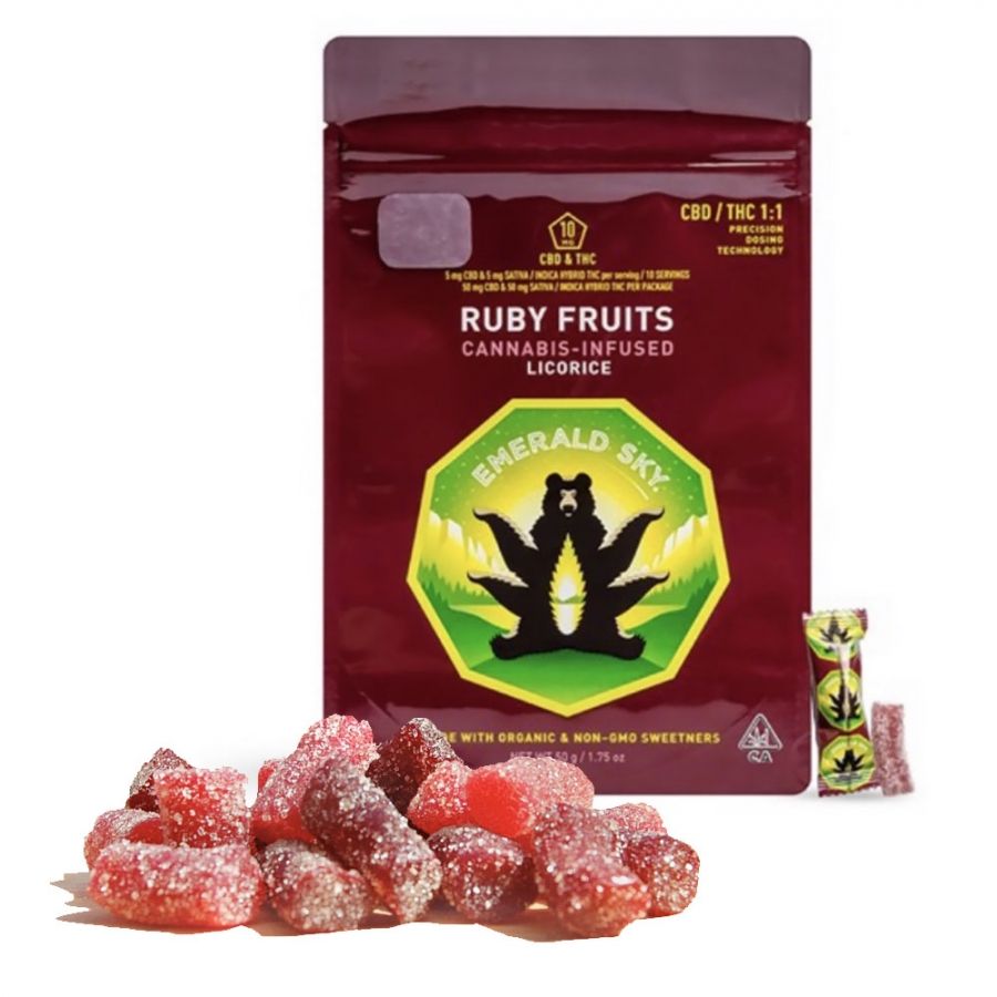 Emerald Sky - Edible - Ruby Fruits - CBD/THC - 1:1 - 100mg