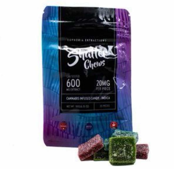 600mg Indica Party Pack Shatter Chews by Euphoria Extractions (20mgx30)