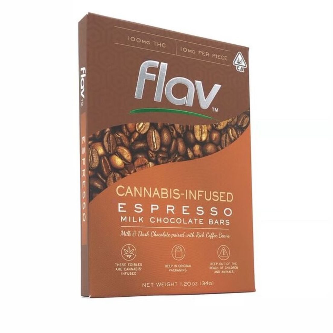 Flav - Espresso Milk Chocolate Bars 100mg