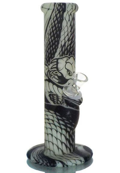 #11 Snake Print Silicone Glow In Thr Dark Bong