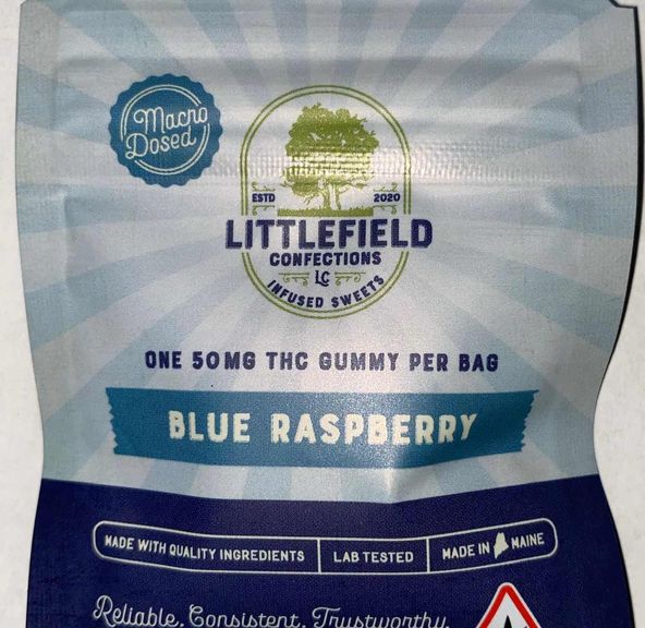 50mg Blue Razz Single Gummy | Littlefield Confections