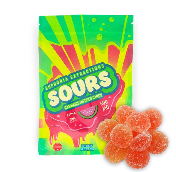 600mg Sativa Watermelon Sours Euphoria Extractions (20mgx30)