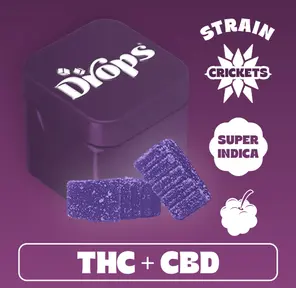Drops Singles Blackberry Gummies 200mg CBD / 100mg THC