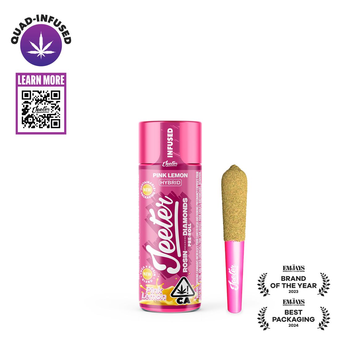 Jeeter | Quad Infused | Preroll | .5g | Pink Lemon