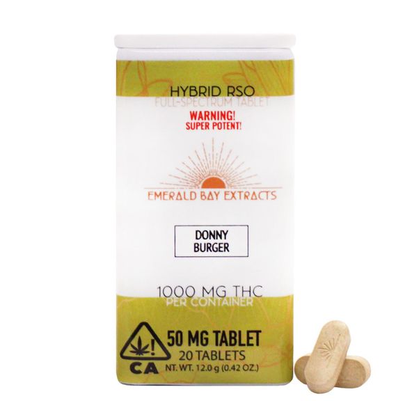 Emerald Bay Extracts 50mg Tablets - Hybrid - Donny Burger - 1000mg Package
