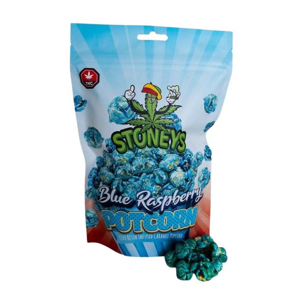 100mg THC Infused Blue Raspberry PotCorn by Stoneys