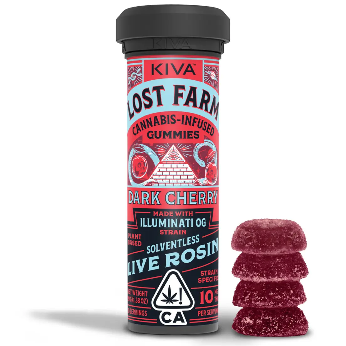 KIVA LOST FARM - Illuminati OG - Live Rosin Gummies - 100MG