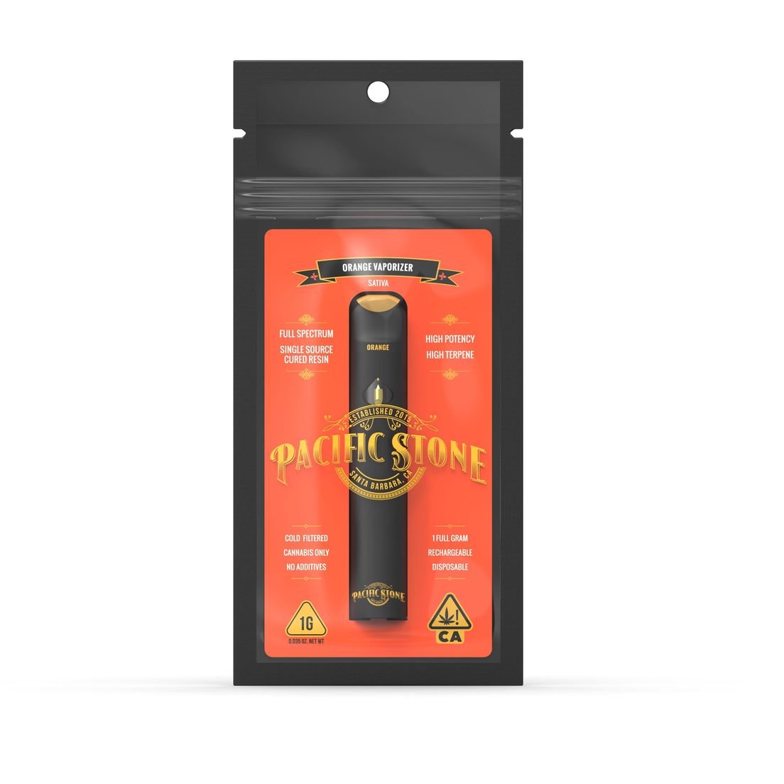 Pacific Stone Full Spectrum Disposable Vaporizer 1.0g Sativa Orange