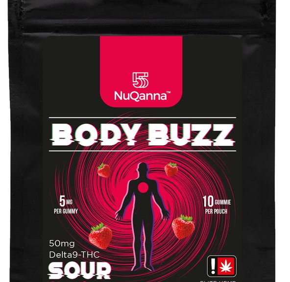 Body Buzz: Full Spectrum: 50mg : SOUR Strawberry