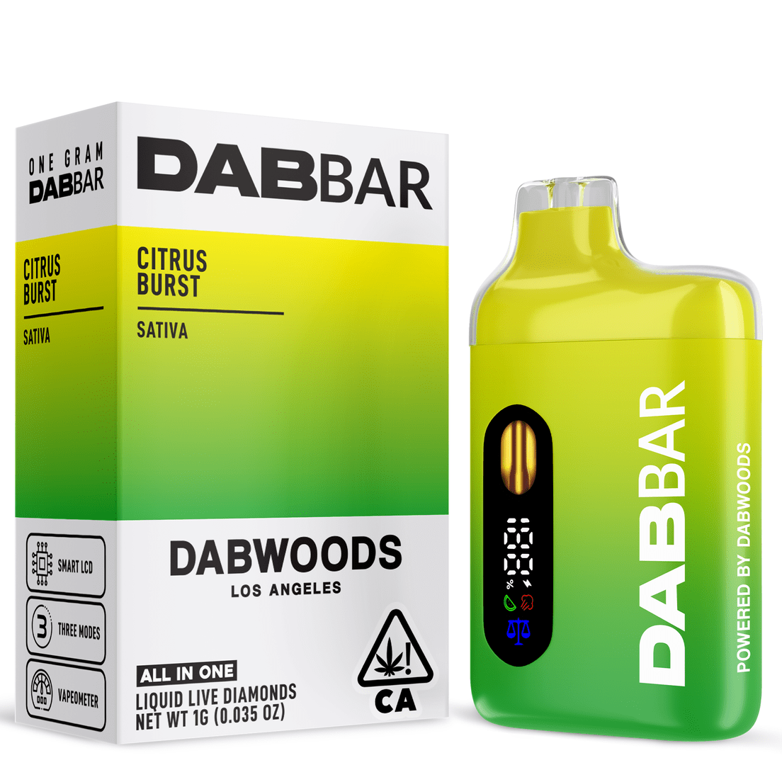 Dabwoods | AIO Vape | 1g | Diamond Dab Bar | Citrus Burst