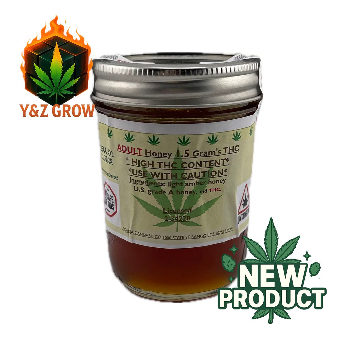 U.S. Grade A Raw Honey 8oz Jar - 1500MG THC Infused