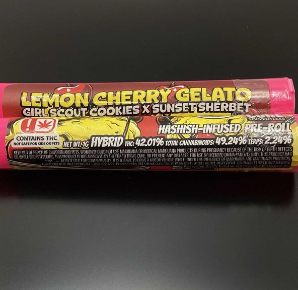Old School Cure - Hashish Preroll - Lemon Cherry Gelato