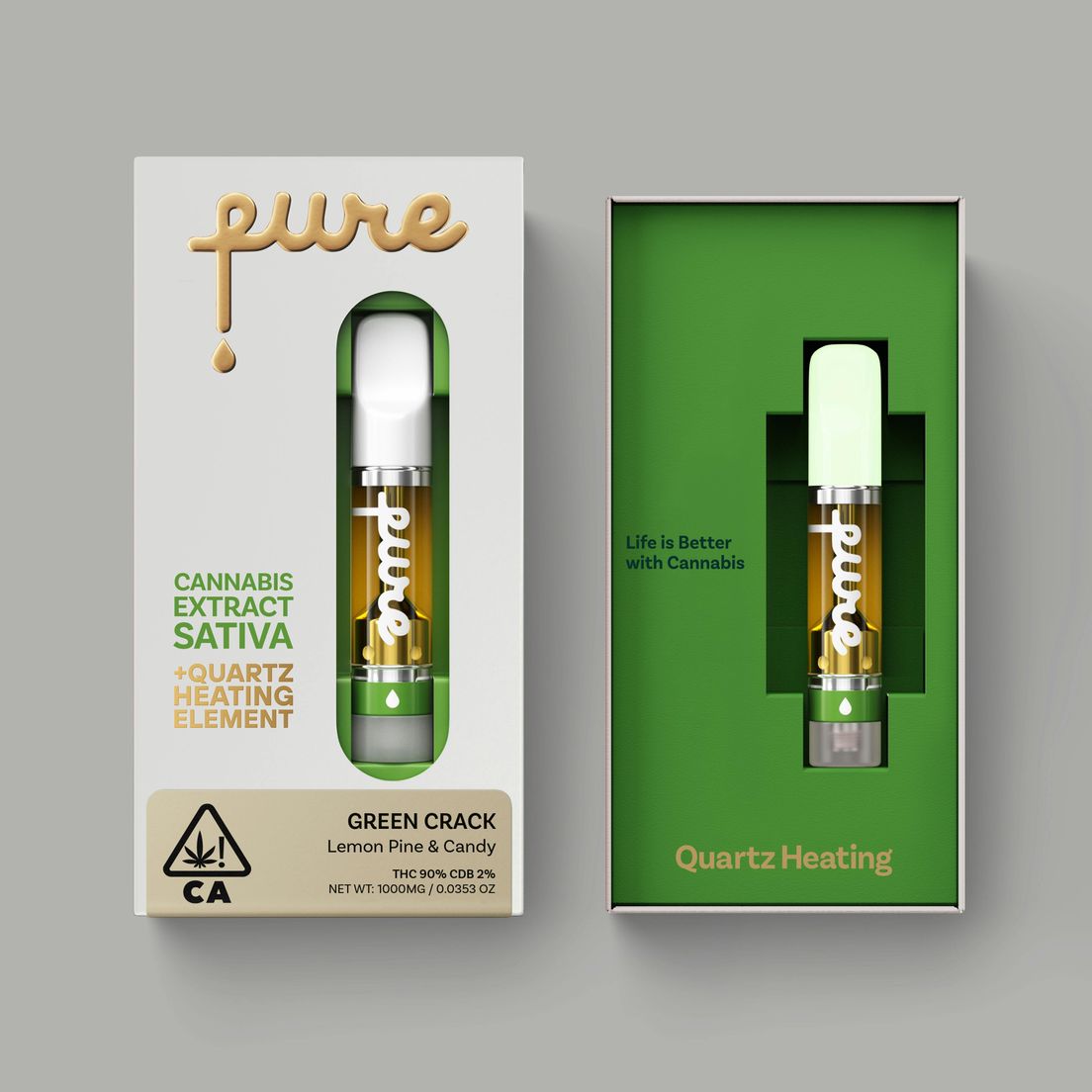 Pure- QuartzCore Green Crack Cart 1g (S)