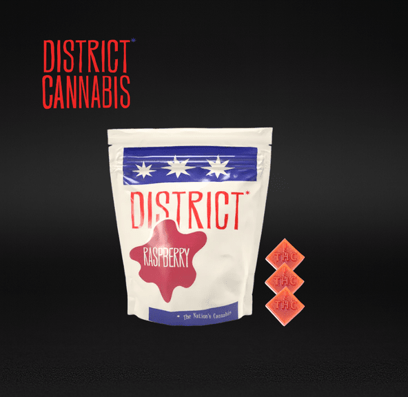 District Cannabis | Chewable Troche | THC Gummies | Raspberry 12.5mg THC | 10-pack (125mg THC Total)