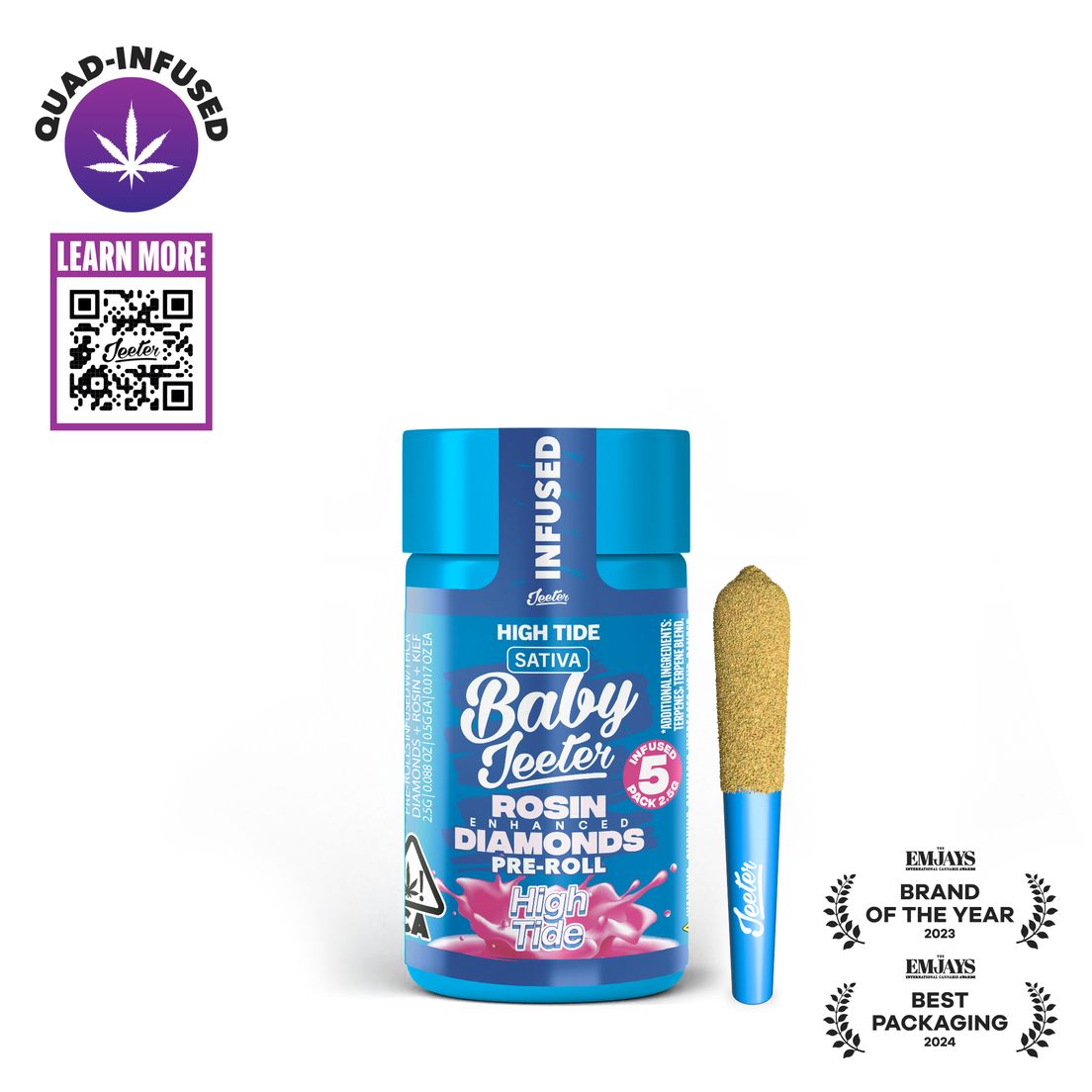 Jeeter - Baby - Quad Infused Prerolls - 5 Pack - 2.5g - High Tide