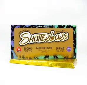 500mg Indica Dark Chocolate Vegan Shatter Bar by Euphoria Extractions GOLDEN TICKET INSIDE