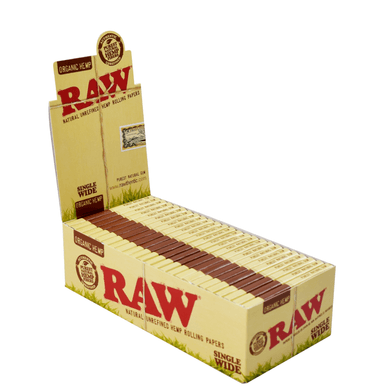 Raw Organic Hemp Beige Rolling Papers single wide