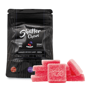 1000mg Indica Cherry Shatter Chews by Euphoria Extractions (100mg x10)
