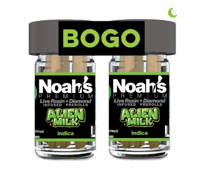 Noah's Premium - Alien Milk BOGO 5pk Diamond Live Rosin Prerolls 5g