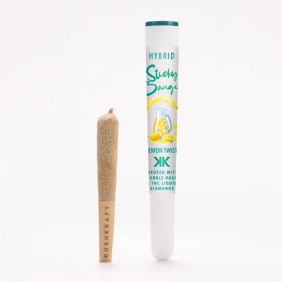1 x 0.5g Infused Sticky Banger Pre-Roll Hybrid Lemonade Twist by KushKraft